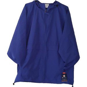 .83 SHOW Champion Men Hooded Stadium Full Zip Jacket Windbreaker (Xlarge - Blue)